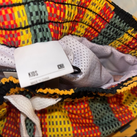 African Print- Ghana Kente Print  Boys Swim Trunks kids short - Picture 5 of 5